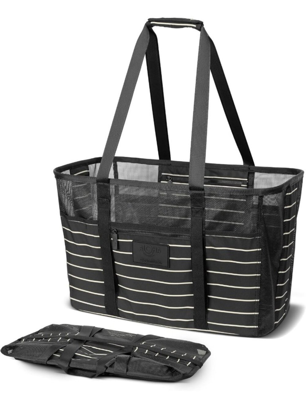 Spacious Collapsible Beach Tote Bag, 42L Mesh Design, Foldable & Lightweight